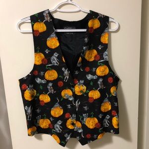 Vintage Halloween 🎃 Pumpkin and Cat 😺Vest